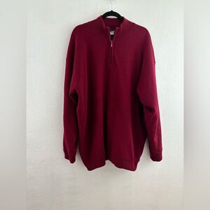 Proquip half zip red golf pullover lambswool sweater size XXL